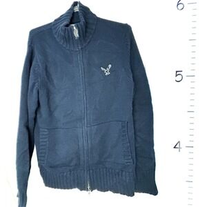 American Eagle Outfitters Dark Blue Full Zip Sweater Men's XLT